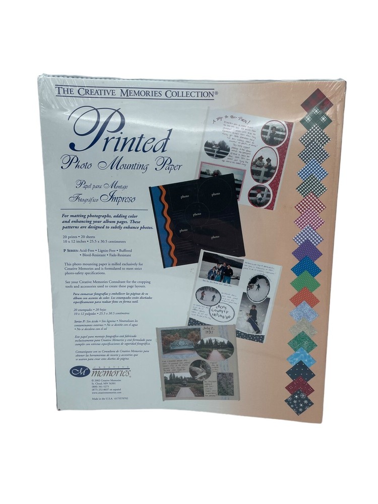 Creative Memories Photo Mounting Paper 20 10×12 Prints New