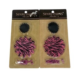 Lot of 5 Spare Parts FLOWER ASSORTMENT Pink Zebra Leopard Brads by Paper Studio