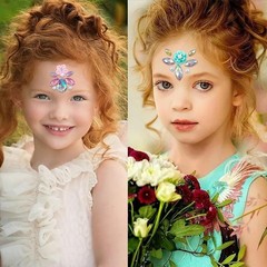 16Pcs Face Gems Stickers with Women Girls Diamond Forehead Sticker Rhinestone…