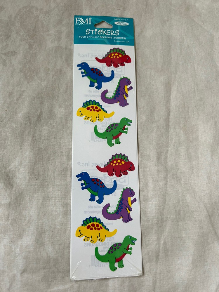 FMI Frances Meyer Inc Stickers Smiling Dinosaurs New in Package