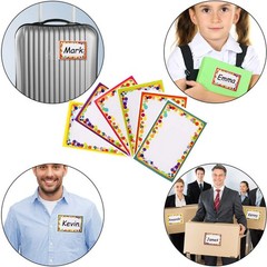 500 Pcs Colorful Name Tag Labels – Removable Adhesive Writable Stickers for Offi