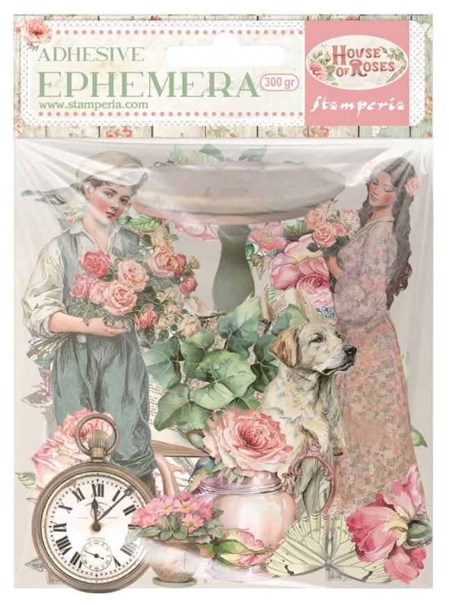 Stamperia HOUSE OF ROSES Adhesive Ephemera Garden 45pc DFLCT80