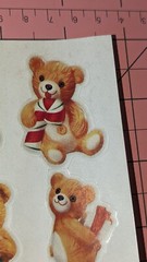 Vintage Hallmark Stickers Christmas Teddy Bears 1 Sheet READ