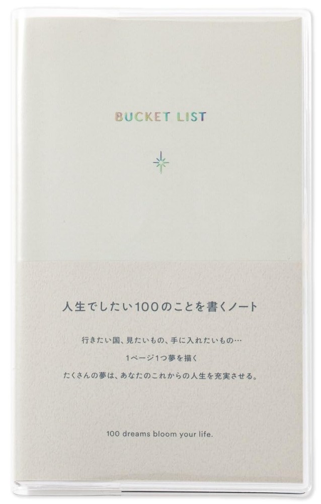 Iroha Publishing Bucket List, A6, 100 Things I Want to Do in Life, 3mm Grid, Lig