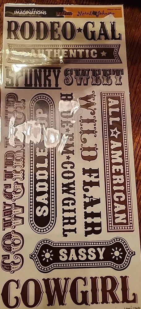 Creative Imaginations Western Signature Collection Signs Stickers COWGIRL