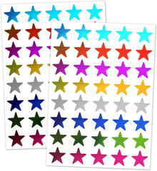 8 Colors, 1000 Pack, Foil Star Metallic Stickers, 0.6″ Diameter
