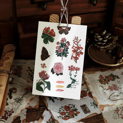 Flower Sticker for Journaling, 20 Sheets (150 Pieces) Translucent Washi Sticker