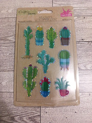 Dimensional foil stickers. 4 packs. 3-D Koala bears, bunny rabbits, pigs, cactus