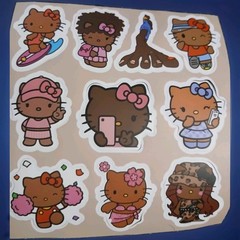 2 New Cute Sheets Of 2″ Sanrio Brown Hello Kitty Stickers (C)