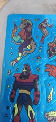 vintage Stickers,space Aliens Monsters Shiny Mylar Foiled Rare 1 Sheet 3m 1990