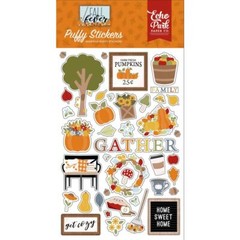Crafts EP Puffy Stickers Fall Fever Apple Bushel Tree Leaves Rake Pumpkins Pie