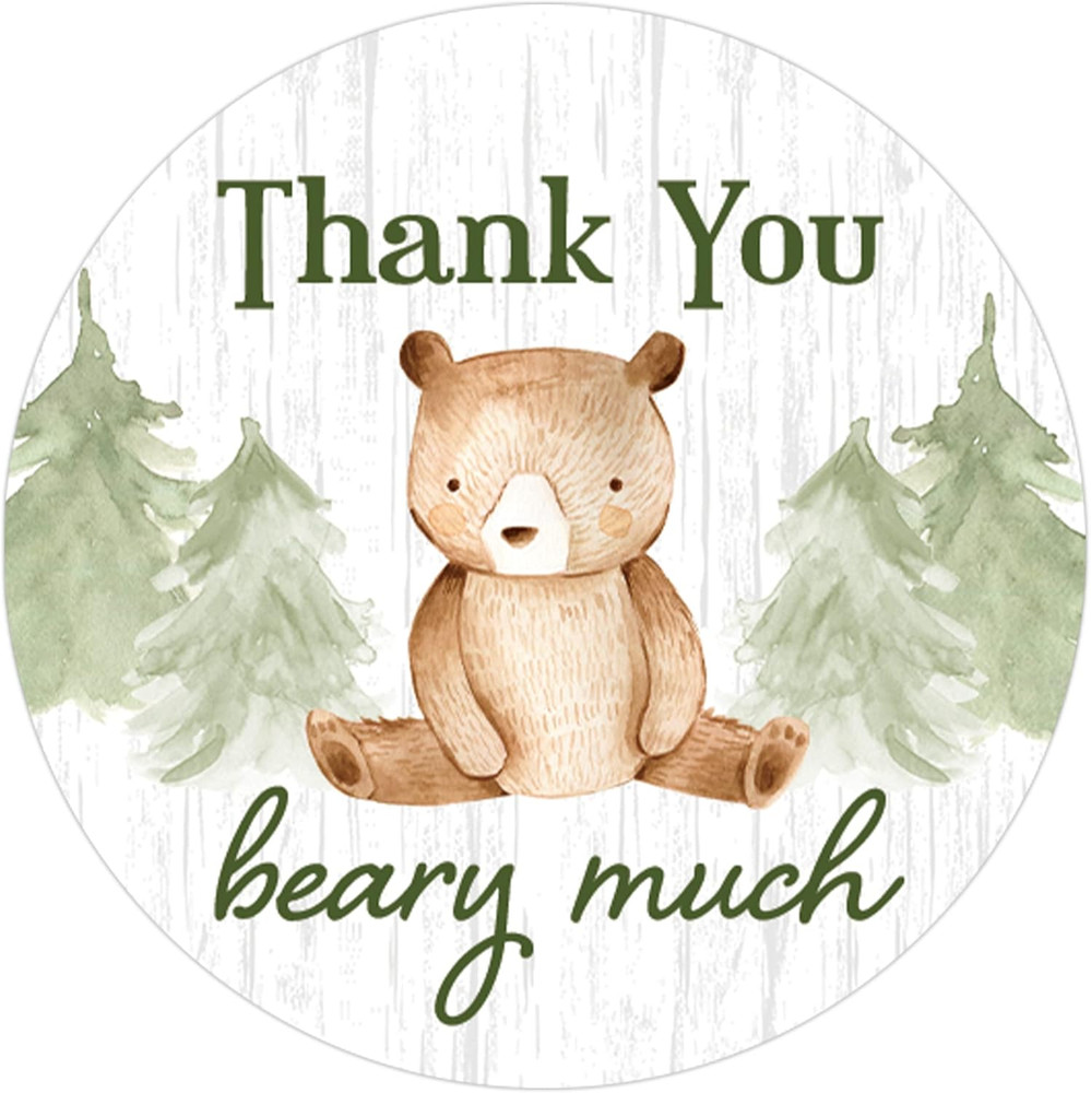 Teddy Bear Baby Shower Thank You Stickers – 40 Count