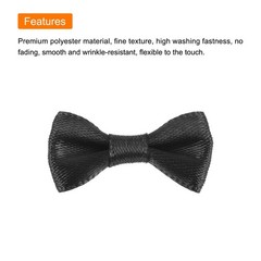 MECCANIXITY 50pcs Black Bow Ties 1.2″ x 0.6″ Mini 1.2 x 0.6 inch,
