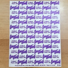 Lisa Frank Panda Painter Face Stickers S162 Rainbow Hearts Full Sheet Vintage