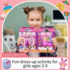 Reusable Puffy 3D Stickers – Dress Up Books with Princess, Mermaid, Fairy Themes