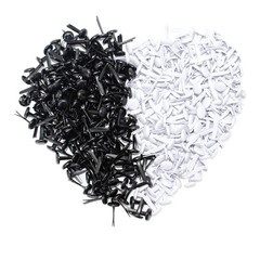200 PCS Metal Brads Paper Fastener 8x15mm Black White Scrapbook Card Making DIY
