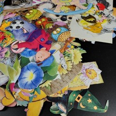 Ephemera Cutouts Greeting Card Fronts Lot Scrapbook Junk Journal Multi Color