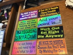 EIGHT DIFFERENT COMICAL SAYINGS (SEE PHOTO) VENDING MACHINE STICKERS