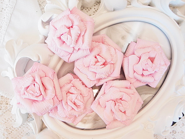 SPECIAL Baby WHIMSY PINK 6 Pk Flowers PAPER 45-50mm Manor House ConB