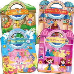 Reusable Puffy 3D Stickers – Dress Up Books with Princess, Mermaid, Fairy Themes