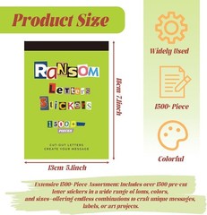 1500Pcs Letter Stickers for Scrapbooking,Ransom Note Sticker Book, Junk Journ…
