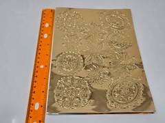 33 pcs Vintage Gold Foil Medallions Embossed Stickers Made in Japan Paper Crafts