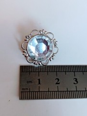 Scrapbooking Crafting Large Clear Silver Rhinestone Brads Embellishments 26pcs