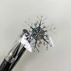 500Pcs Christmas Clear Stickers 1.0 Inch Silver Foils Snowflake Elk Roll Label S