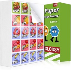 Glossy Vinyl Sticker Paper 240 Sheets for Inkjet/Laser