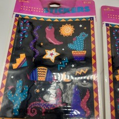 3 Vintage 1990 Hallmark Stickers packages Southwestern 4 Sheets ea (12)