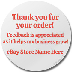 Thank You Stickers for eBay Sellers – Custom Business Name Labels – 2″