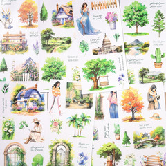 Scrapbook Sticker , 20 Sheets Journaling Stickers, Junk Journal Supplies, Pre-Cu