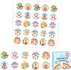 1100 Kindness Stickers for Kids – 44 Sheets with 10 Colorful Designs