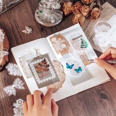 Lace Border Edger Frame PET Die Cuts Stickers Journal Tag Scrapbooking Craft DIY