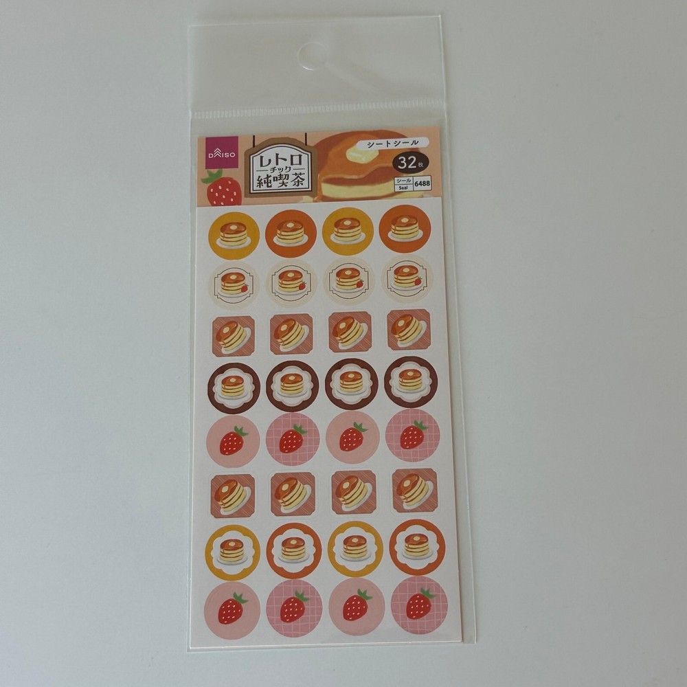 Daiso Art Tack Seal Sticker Sheet – Pancake