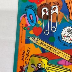 Vintage Stickers Hallmark Sticker Sheet Pocket Coins Watch Keys Hardware Puns 83