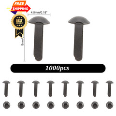 PH PandaHall 1000pcs Mini Brads Fasteners Black Metal Paper