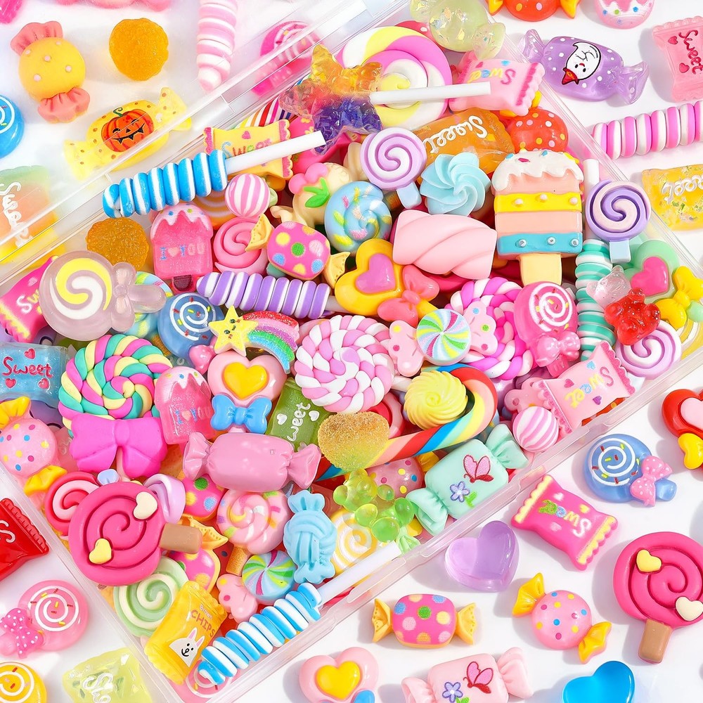 Fake Candy Charms 120PCS Cute Flatback Resin For Slime, Small,