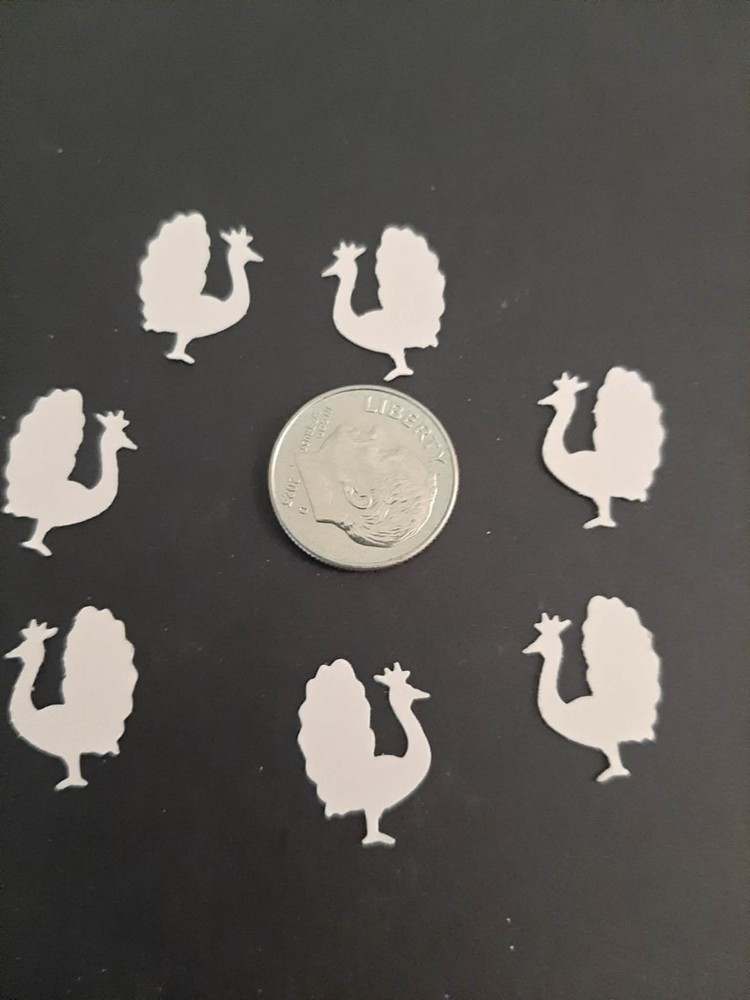 40 small turkeys thanksgiving .5 inch punchie cutouts scrapbooking