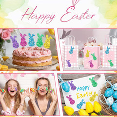 500 Pcs Bling Easter Bunny Stickers, 1.5» X 0.8», 5 Colors for Decorating