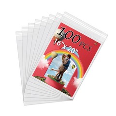 Acid-Free Picture Sleeves, 100 Pack Crystal Clear Storage Bags for 16X20 Art Pri