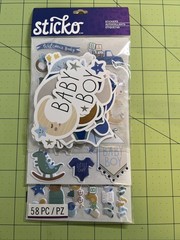 2 packs, It’s a Baby Boy! Sticker Flip-Pack 58pc Sticko, Stickers/Die cuts NEW