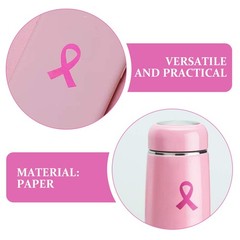 320Pcs Pink Ribbon Decals Paper for Breast Cancer Awareness and DIY Decoration