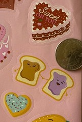 HAPPY FOOD Stickers(22pc) •Cake•Hamburger•Toast•Donut •Taco•Garlic•Fries•Cards•