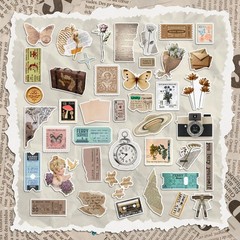 300 Vintage Stickers Journal Supplies Paper Crafts Waterproof Laptop