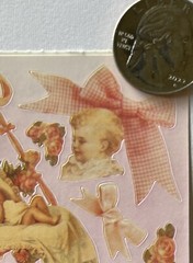 PINK BABY Stickers(10pc)Frances Meyer•Babies•Kids•Christening •Bows•Flowers•Face