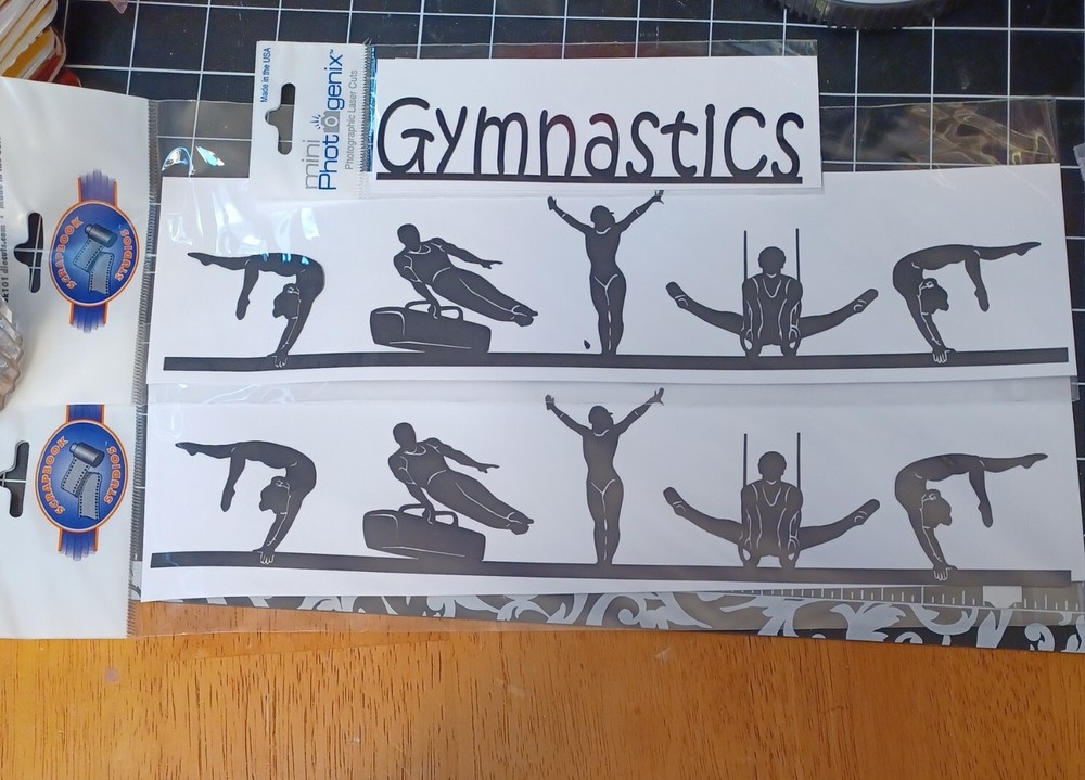 NEW Title Lot 3 PACK border GYMNASTICS Beam Floor Pommel Parallel Bar Ring Vault