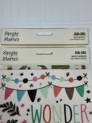 NEW Simple Stories 2 Rub On Transfers 6×8 Sheets Note Worthy & Winter Wonder