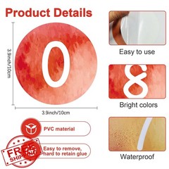 ZOIIWA Watercolor Numbers Stickers