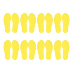 8 Pairs Feet Markers for Classroom Plastic Floor Foot Shaped Markers Yellow